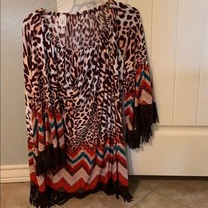 Boutique dress with fringe detail